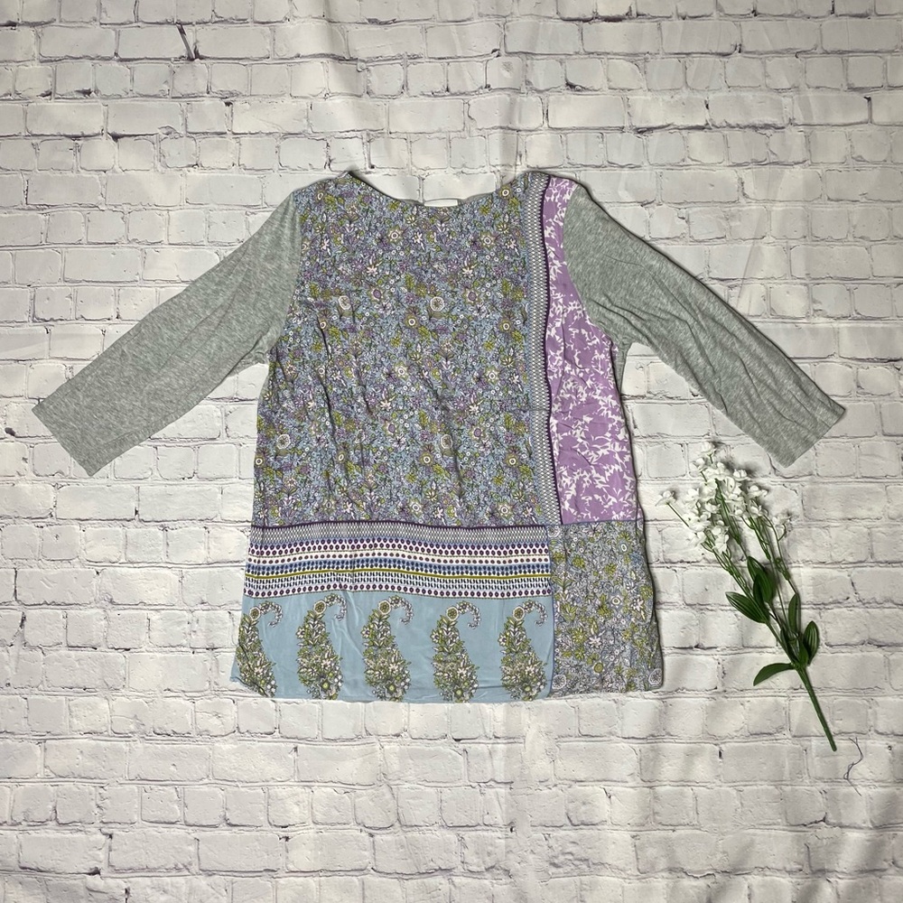 Women’s J. Jill Floral Mid-Length Sleeve Blouse Medium